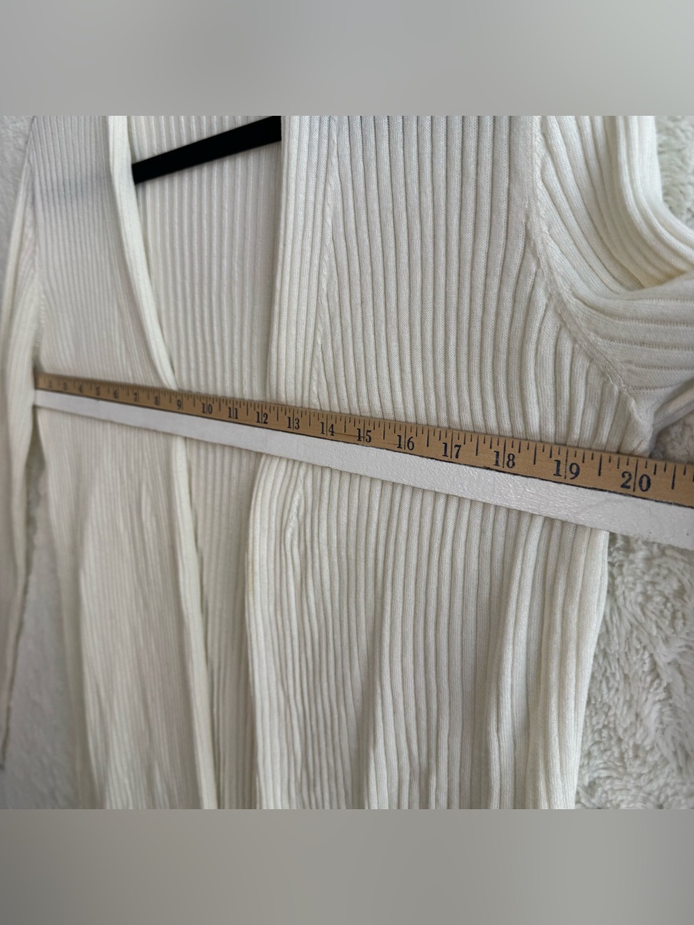 J. Mclaughlin Open Ribbed Knit Cardigan Women’s Small Ivory Minimalist Coastal - Picture 8 of 8